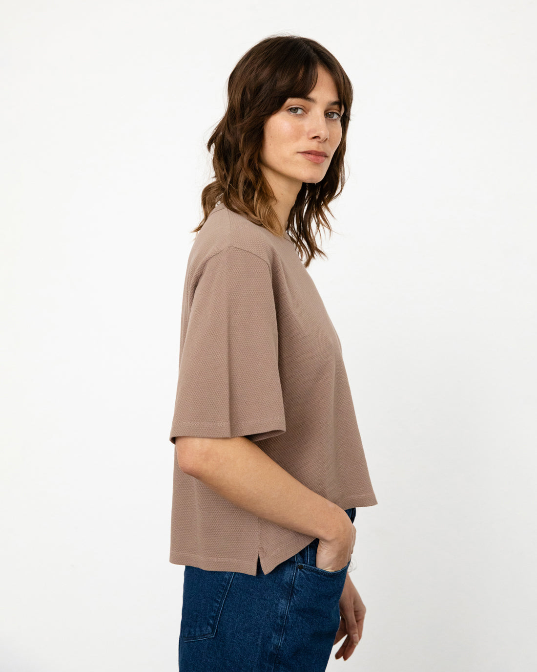 Rotholz Cropped Waffle T-Shirt