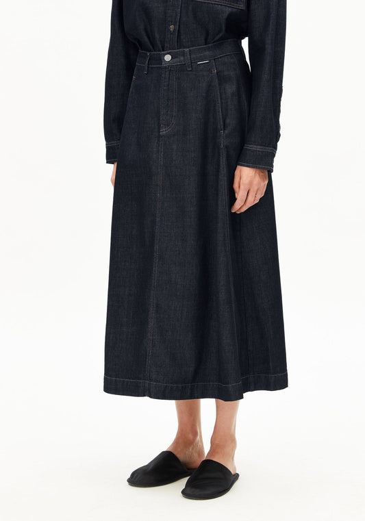 Armedangels Panelled Denim Midi Skirt