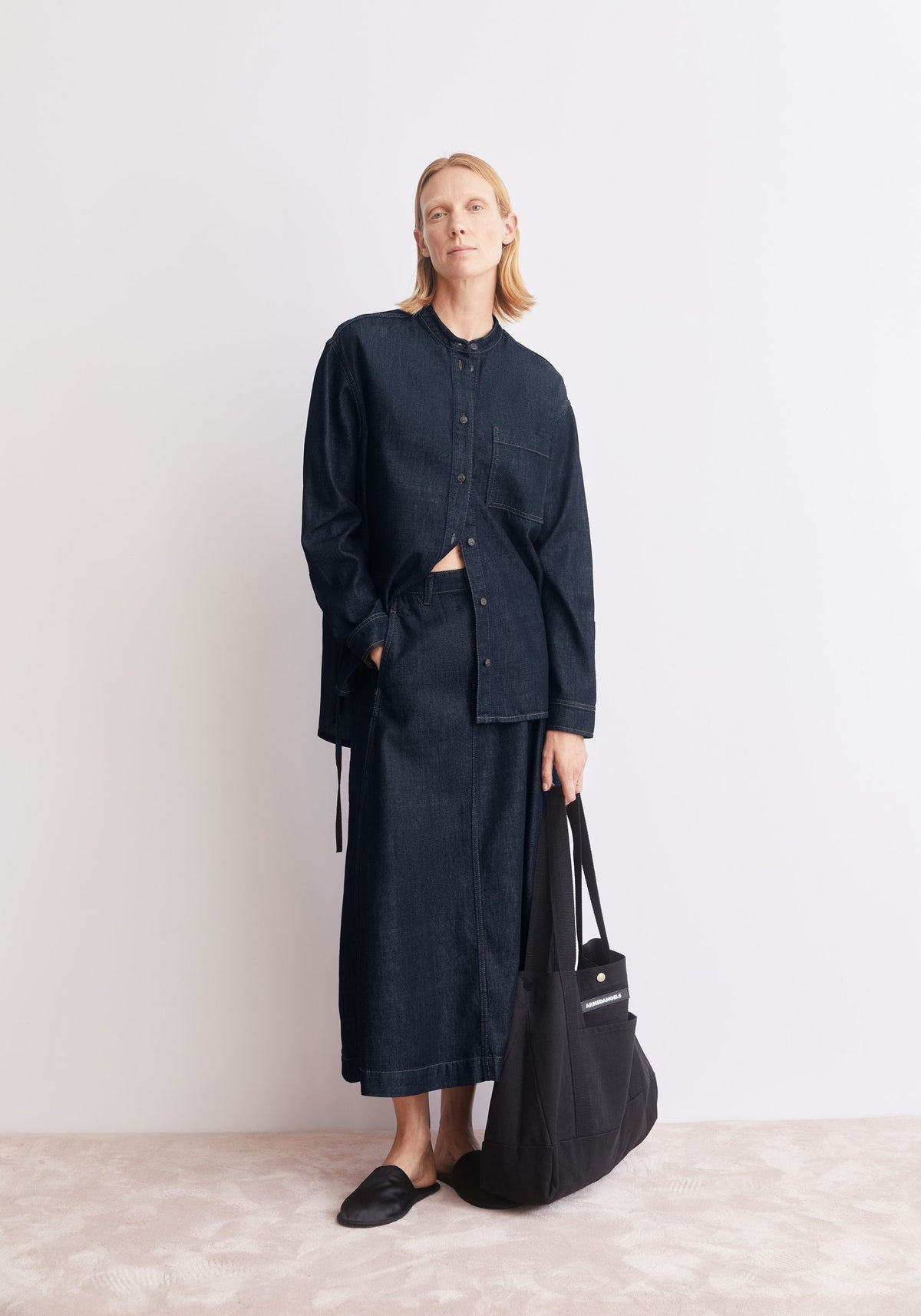Armedangels Panelled Denim Midi Skirt