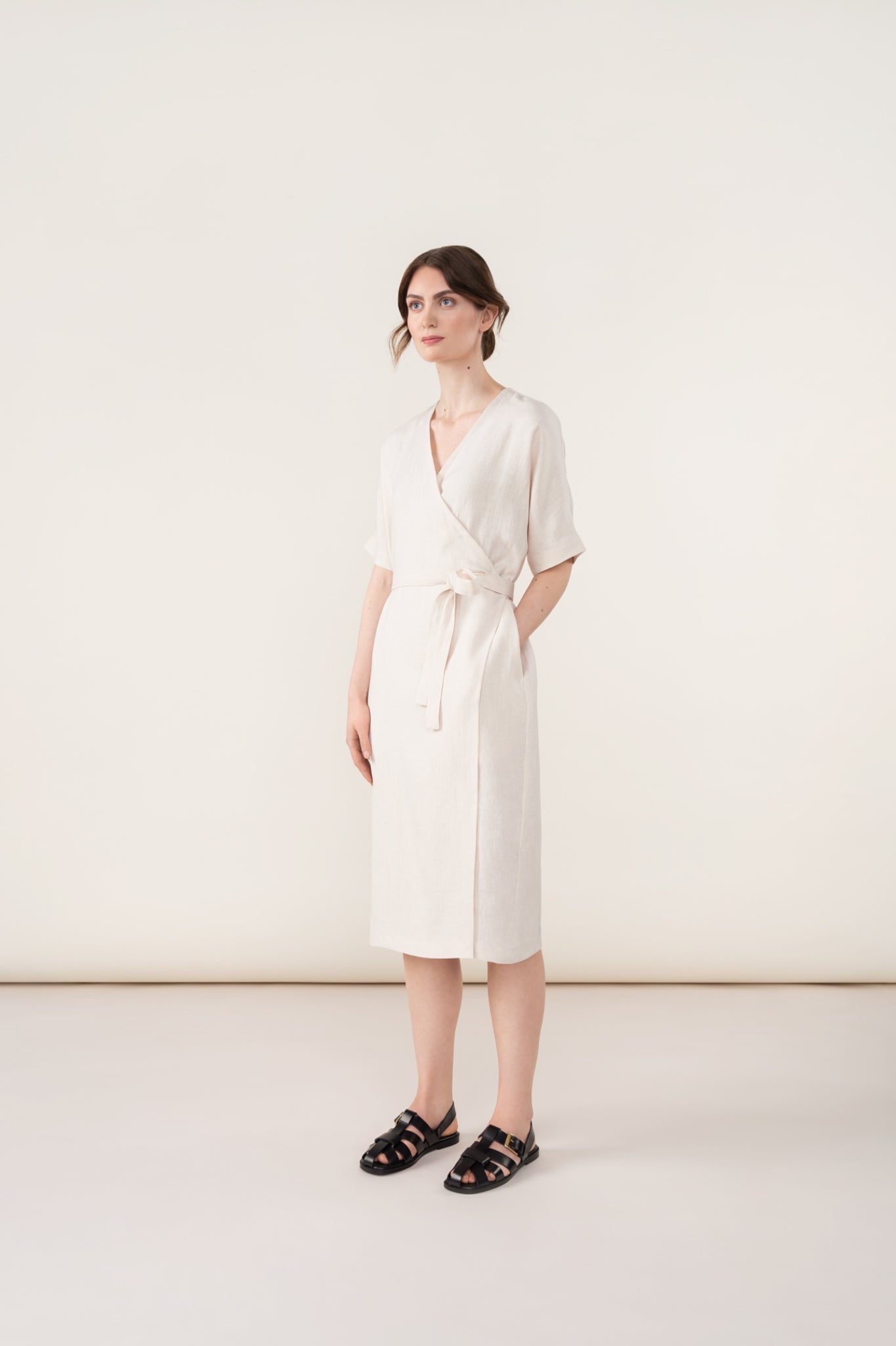Archetype Linen Wrap Dress