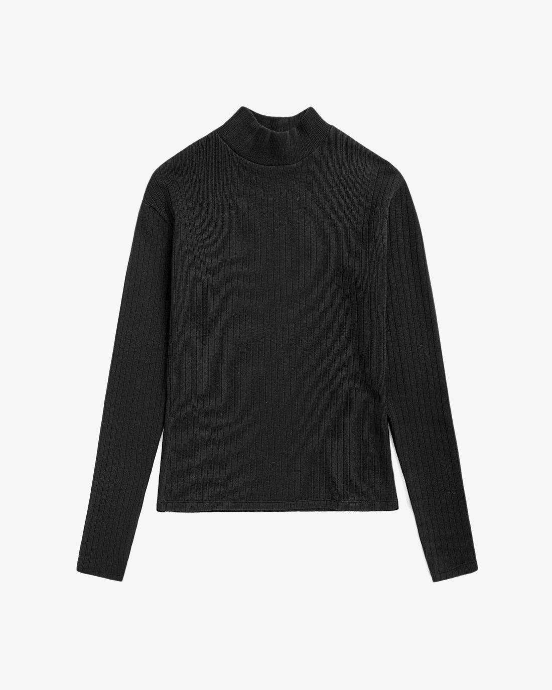 Rotholz Ribbed Mock Neck Long Sleeve Shirt