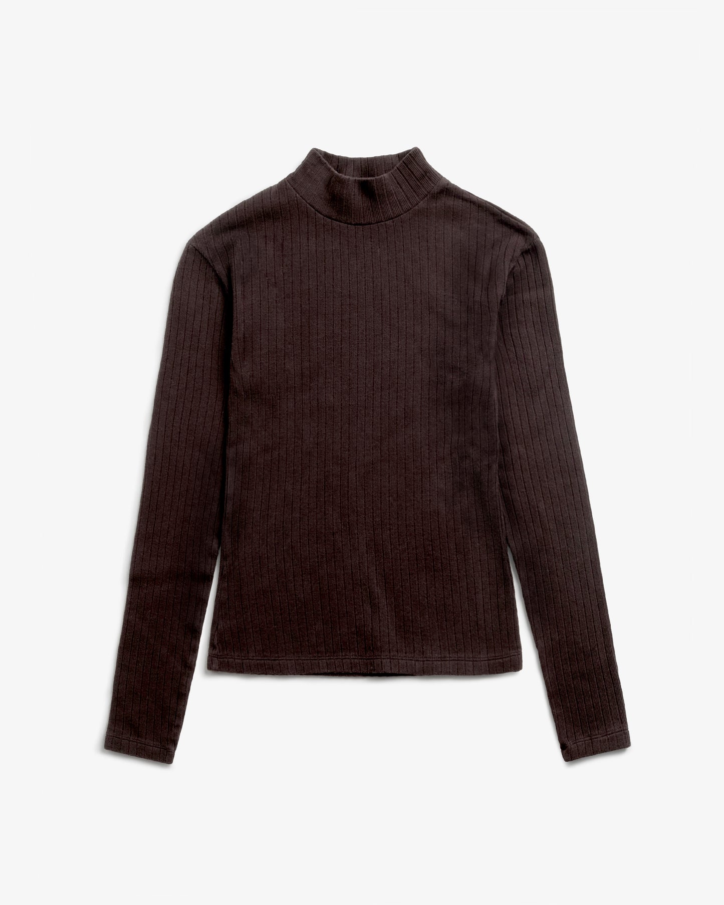 Rotholz Ribbed Mock Neck Long Sleeve Shirt