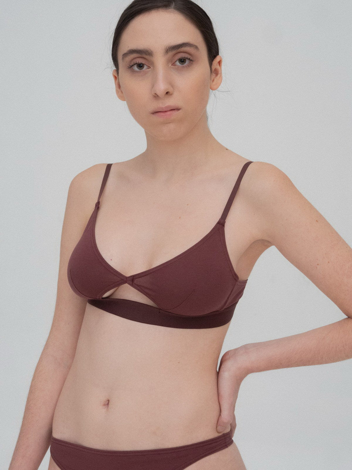 The Nude Label Cut Out Thin Strap Bra