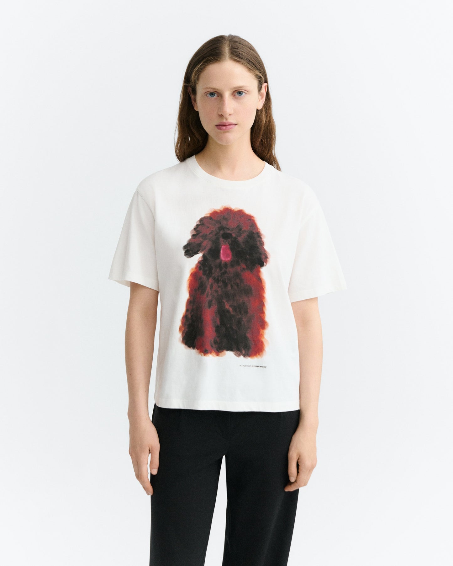 Thinking Mu Pet Portrait White Lucia T-Shirt
