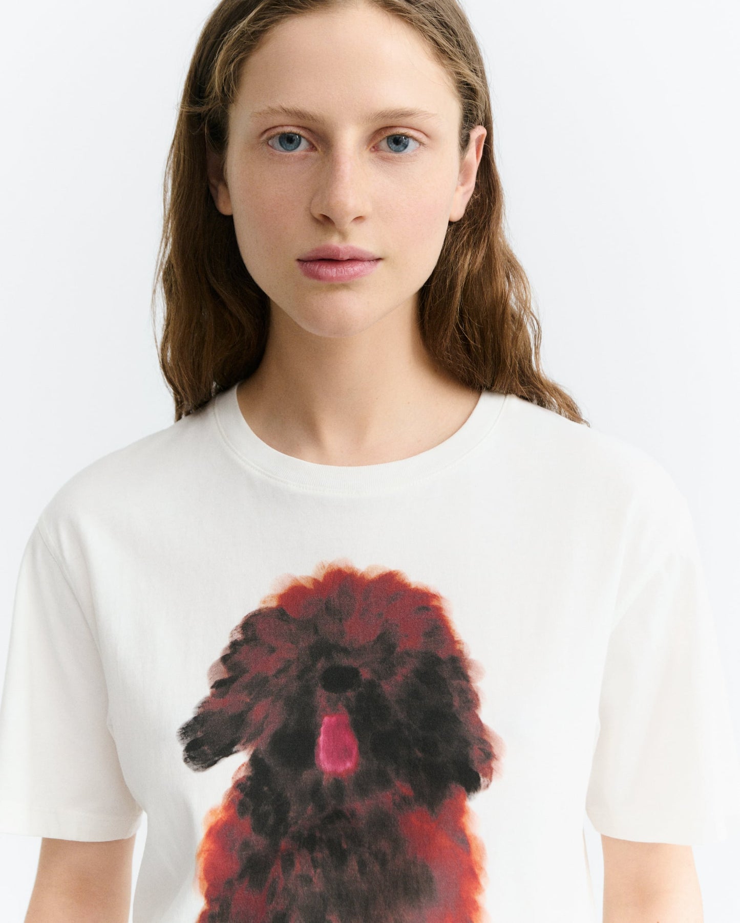 Thinking Mu Pet Portrait White Lucia T-Shirt